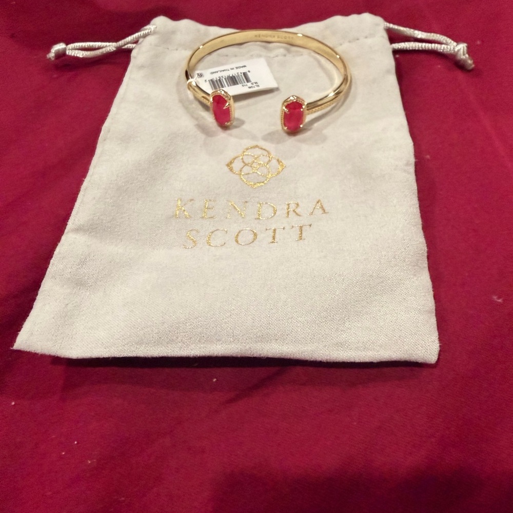 Kendra Scott Gold Bracelet with Red Stones